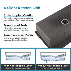 Stainless Steel Kitchen Sink, 30″x19″ Single Bowl, Undermount