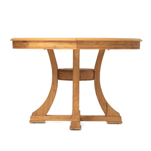 Extendable Round Rubber Wood Dining Table