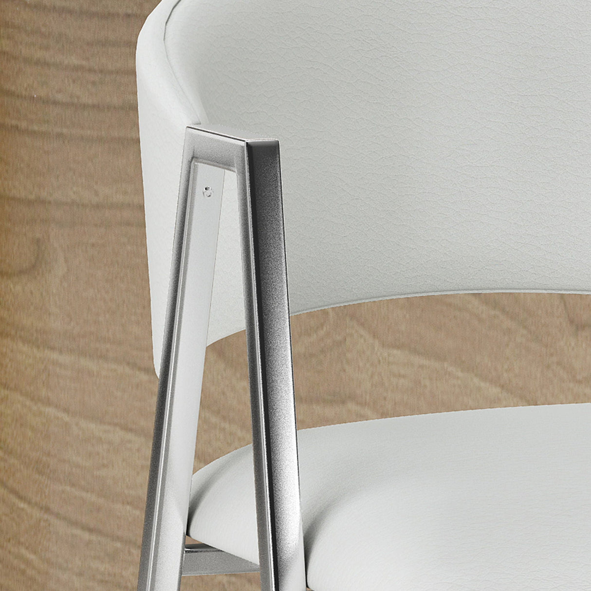 Modern Bar Stools With Low Back And Arms And Durable Metal Frame (Set of 2) - Ivory - Best Buy Furniture