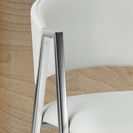 Modern Bar Stools With Low Back And Arms And Durable Metal Frame (Set of 2) - Ivory - Best Buy Furniture