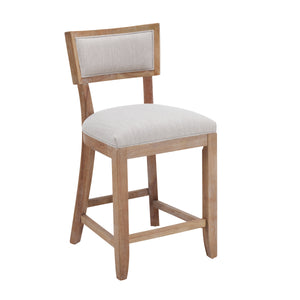 26.5" Upholstered Counter Stools Set of 2 with Comfy Back