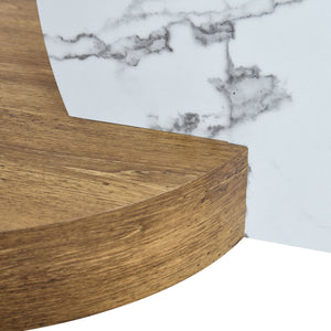 Contemporary Artistic Double Layer Coffee Table, Tempered Glass Top