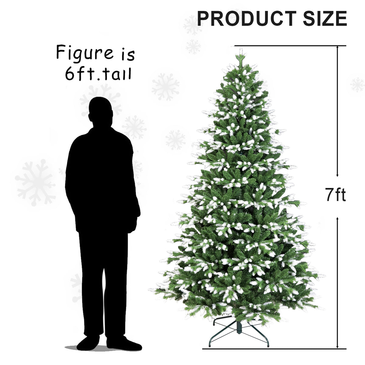 6FT Artificial Christmas Tree with White-Tipped PE & PVC