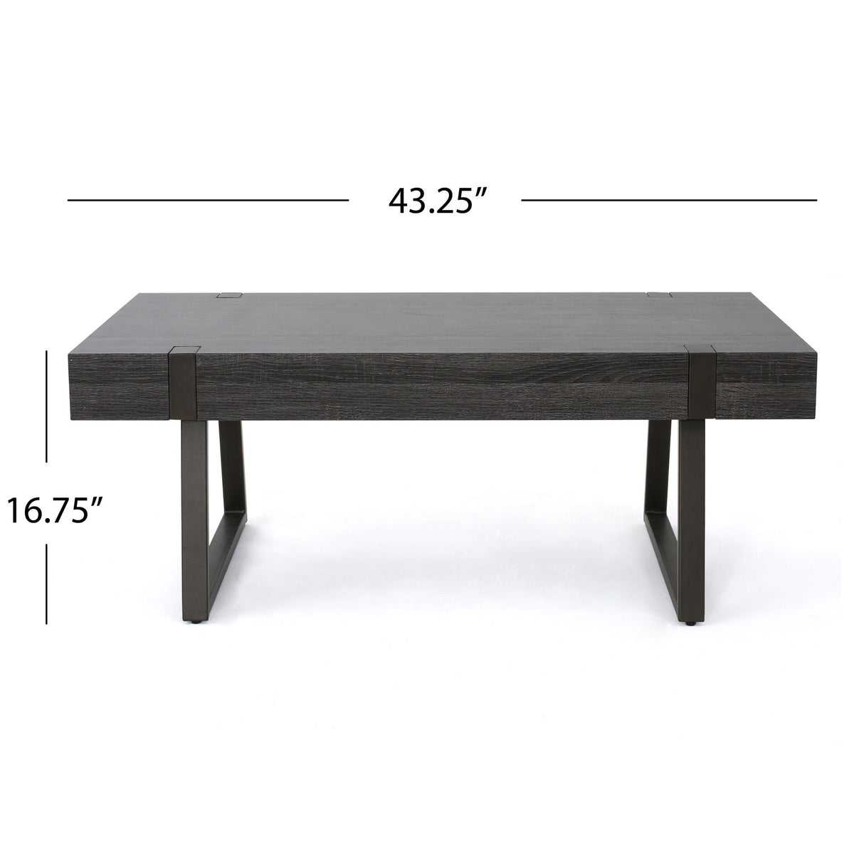 Abitha Coffee Table With Industrial Powder Coated Metal Legs