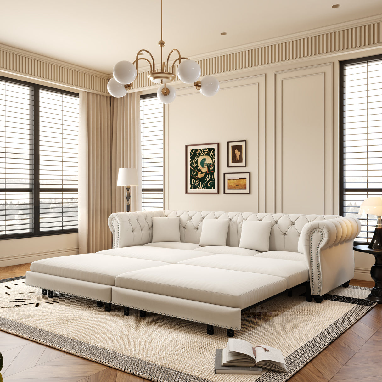 Chesterfield 3-in-1 Pull-Out Sofa Bed