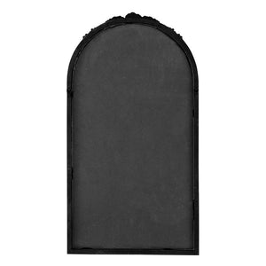 Hand Carved Rose Antique Mirror Frame, Wood Arch Mirror Wall Decor For Living Room