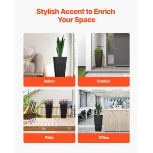 Set of 2 Tall Outdoor Planters 22 Inch