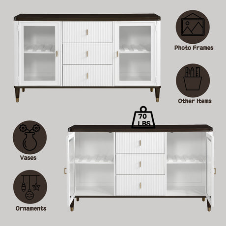 Carene - Server - Brown / White - Best Buy Furniture