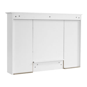 3 In 1 Modern Bathroom Mirror Cabinet With Adjustable Shelf, Soft Close Door, High Definition Mirror & Towel Bar