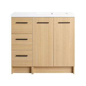 Wall Mounted Floating Bathroom Vanity With Sink, Door & Drawers Modular Cabinet
