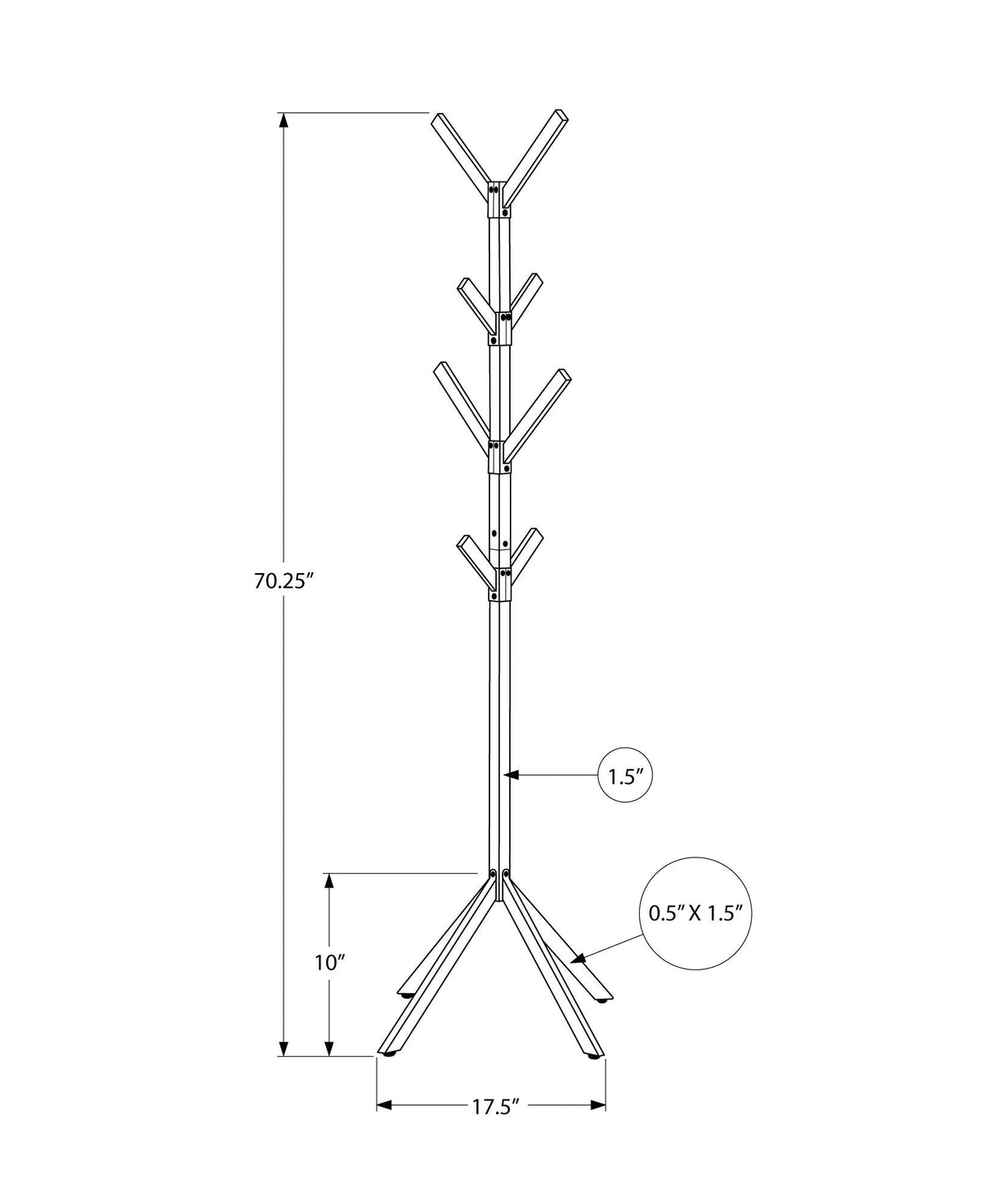 Coat Rack, Hall Tree, Free Standing, 8 Hooks, Entryway, Contemporary & Modern - Best Buy Furniture