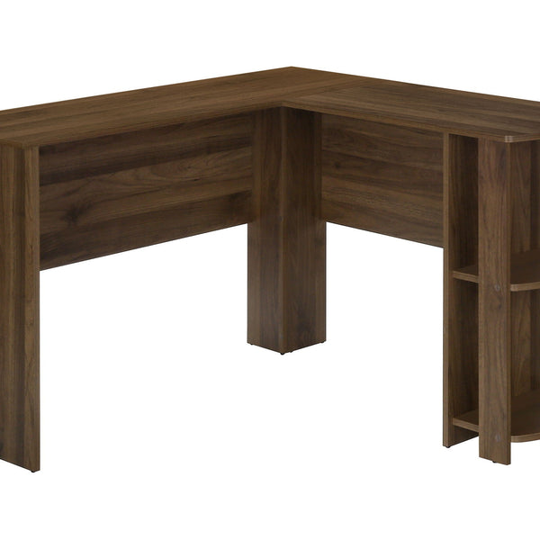 Computer Desk, Home Office, Corner, Storage Shelves, L Shape, Laptop, Contemporary & Modern - Walnut - Best Buy Furniture