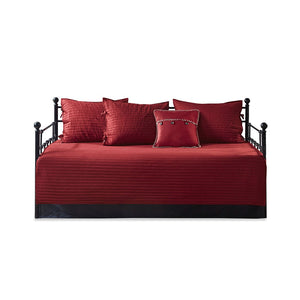 6 Piece Reversible Plaid Daybed Cover Set