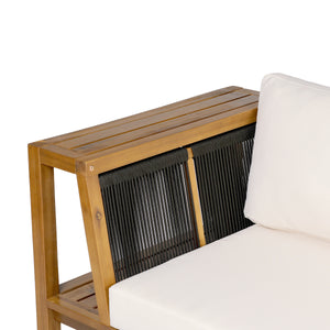 Teak Finish Acacia Wood Outdoor Daybed Sofa Set