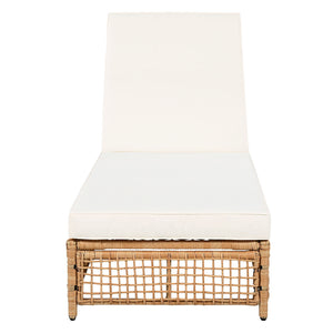 Outdoor Lounge Chair With 5 Position Backrest With Cushion And Wheels