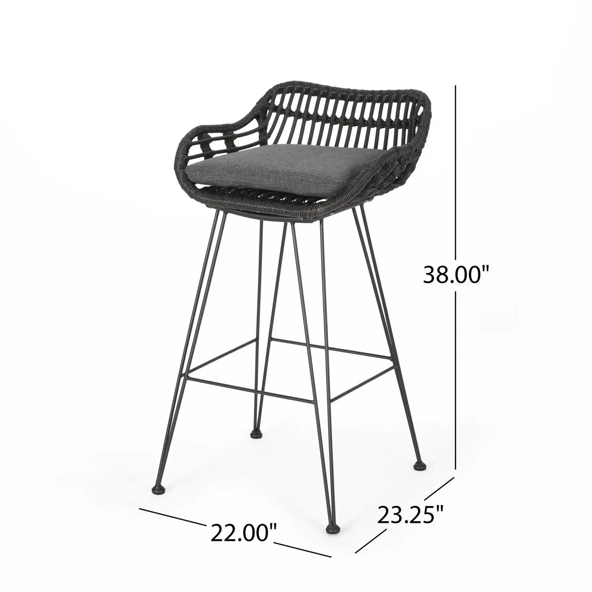 Outdoor Rattan Bar Chair With Metal Legs - Best Buy Furniture