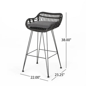 Outdoor Rattan Bar Chair With Metal Legs - Best Buy Furniture