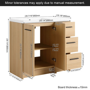 Wall Mounted Floating Bathroom Vanity With Sink, Door & Drawers Modular Cabinet