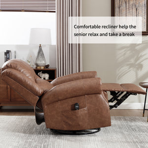 Heat Massage Manual Recliner Chair with Rocker and Swivel