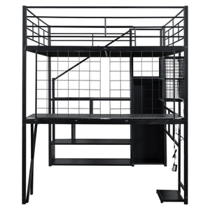 Loft Bed With Built In Work Station, Wardrobe, Storage Staircase And LED