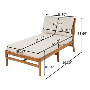 Cape Outdoor Acacia Chaise Lounge with Rope Woven