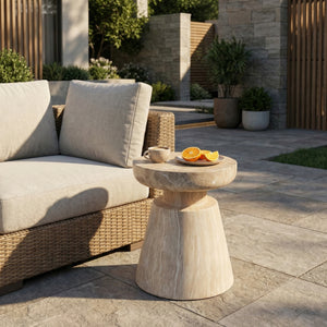 Outdoor Ponti Travertine Side Table