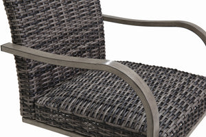 2PC Outdoor Dining Chair with Hand-Painted Frame and Water-Washed Cotton Seat