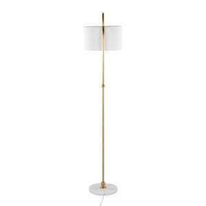 Leslie - Glam / Art Deco Floor Lamp - Gold / White