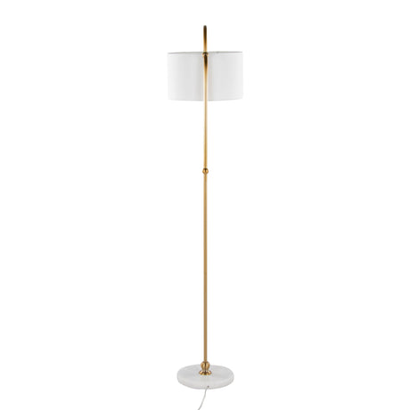 Leslie - Glam / Art Deco Floor Lamp - Gold / White