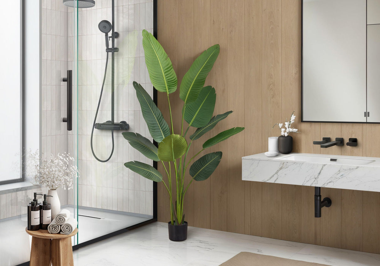 60" Tall, Artificial Plant, Bird Of Paradise Tree, Indoor, Faux, Fake, Floor, Greenery, Potted, Decorative - Green / Black - Best Buy Furniture