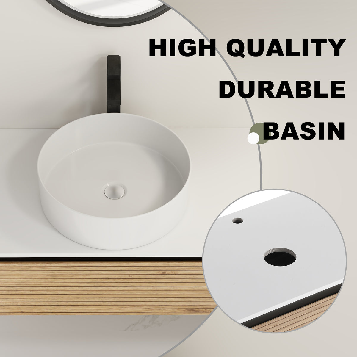 36'' Wall Mounted Bathroom Vanity with Resin Sink