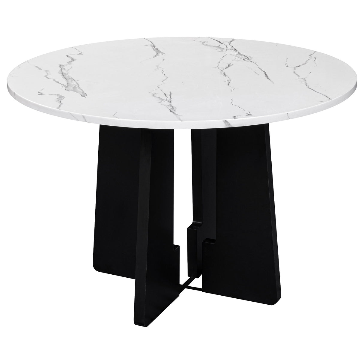 5 Piece Round Dining Table Set, Dining Table And 4 Upholstered Chairs For Dining Room, Kitchen Room, Living Room - White / Gray