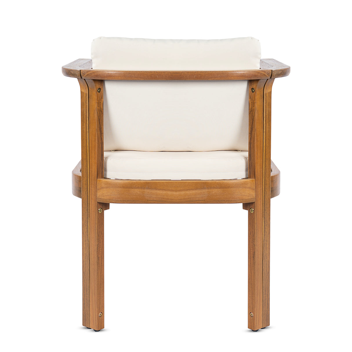 Outdoor Dining Chair Set of 2 with Curved Acacia Wood Arms