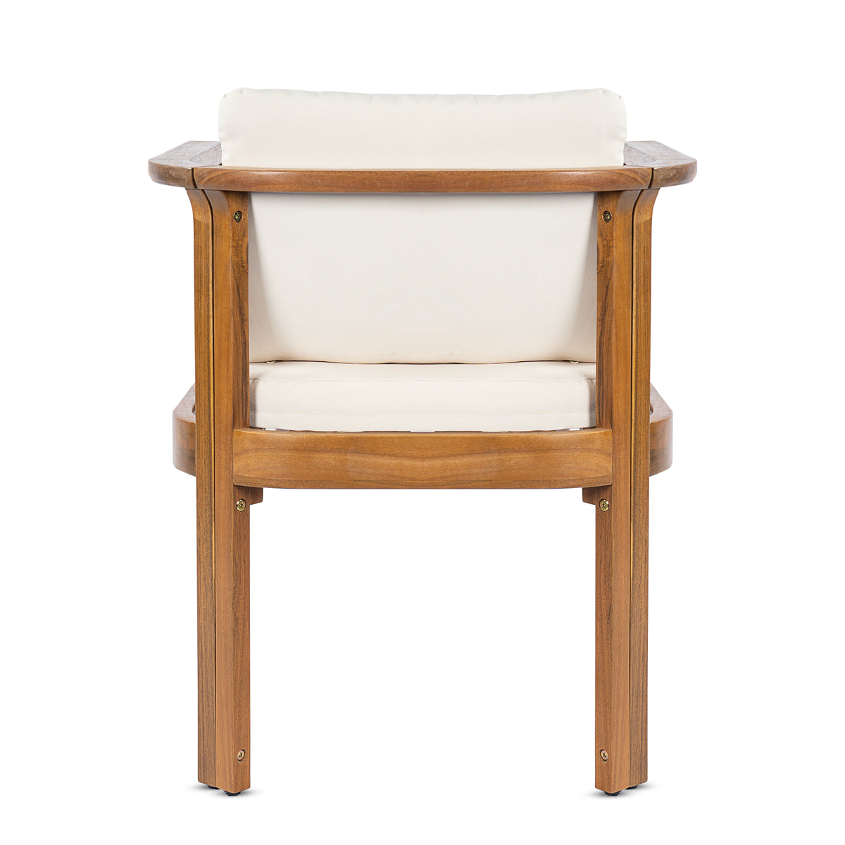 Outdoor Dining Chair Set of 4 with Curved Acacia Wood Arms