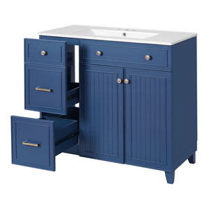 Bathroom Vanity With Sink, Soft Close Doors, Adjustable Shelves