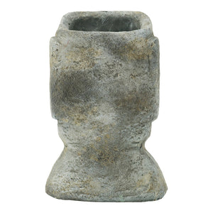 Easter Island Cement Planter with Iconic Sculpture Design - Gray