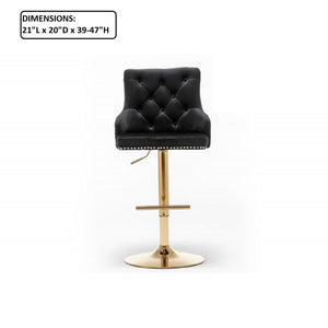 Adjustable Swivel Bar Stool With Nailhead Trim (Set of 2)