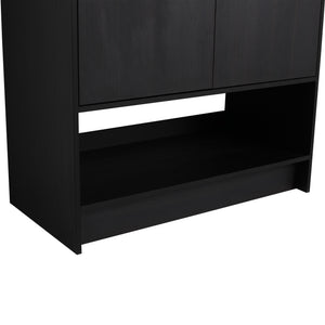 Modern Bathroom Vanity With Ceramic Sink, Freestanding Cabinet, Soft Closing Doors