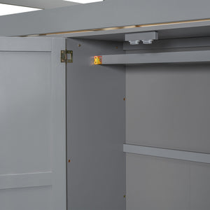 Loft Bed With Built In Wardrobe, Shelves And Drawers