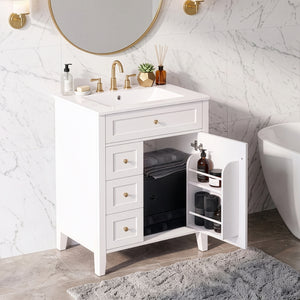 24" Modern Bathroom Vanity with Ceramic Sink
