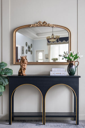 40x1.5x30" Arched Wall Mirror with Ornate