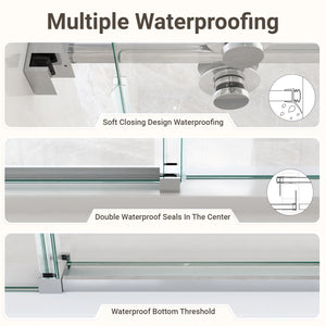 44"-48"W x 76"H Frameless Single Sliding Shower Door