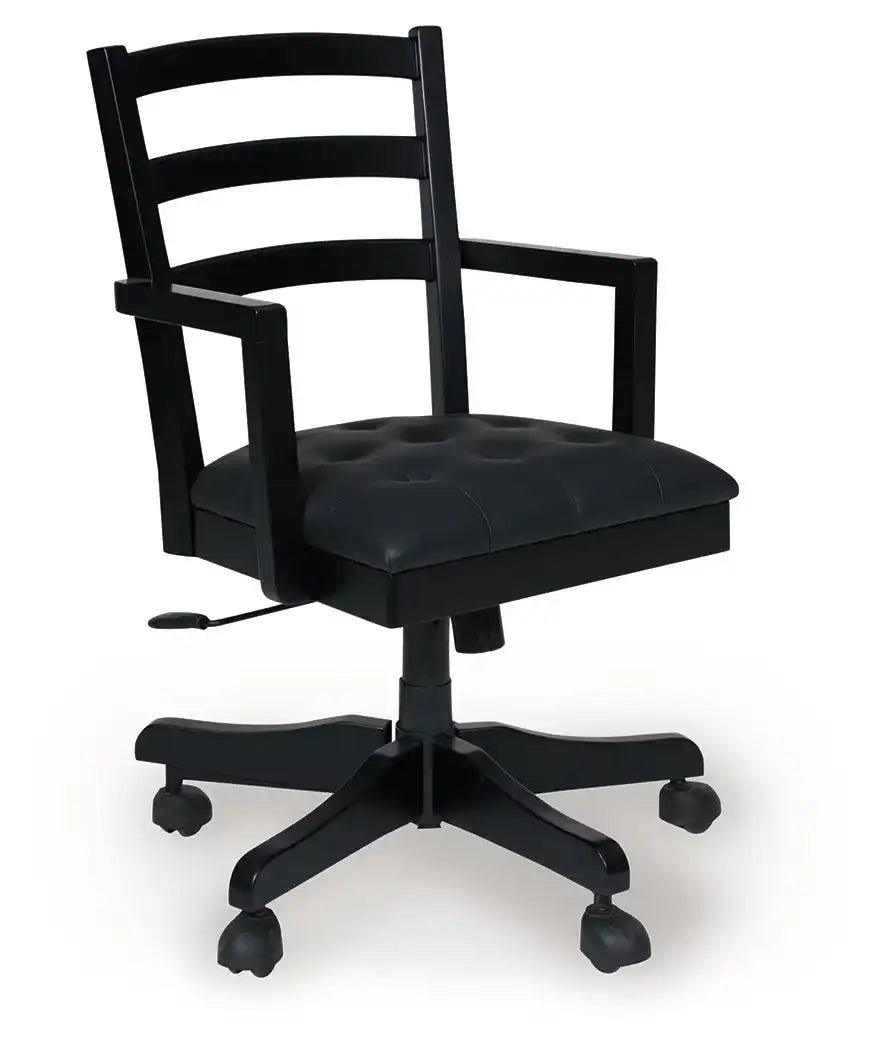 Wildenauer - Home Office Swivel Desk Chair - Brown / Black - Best Buy Furniture