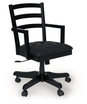 Wildenauer - Home Office Swivel Desk Chair - Brown / Black - Best Buy Furniture