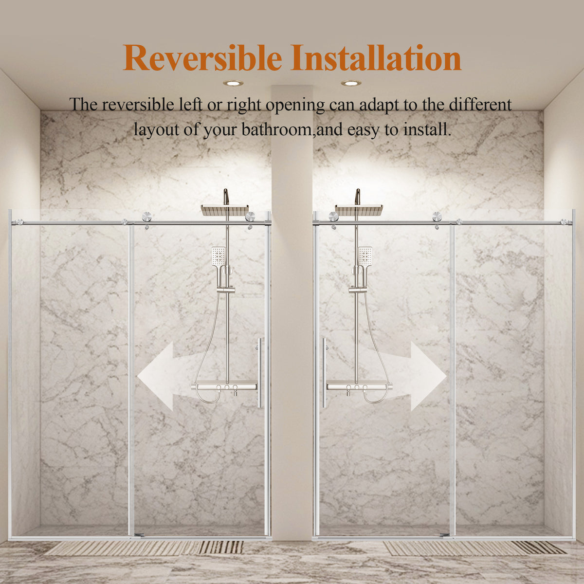 Frameless Sliding Shower Door in Brushed Nickel