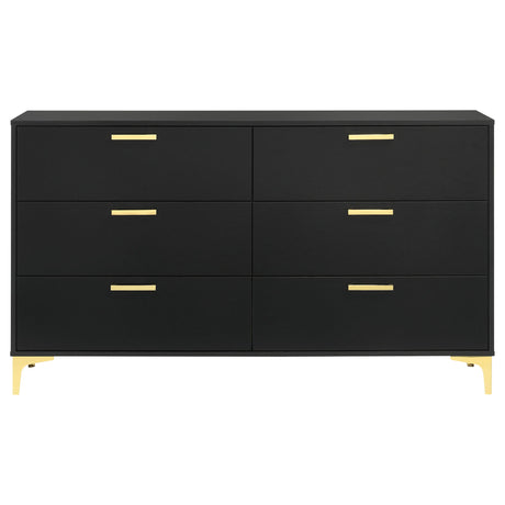 Lexie - 6 Drawer Rectangular Dresser - Black