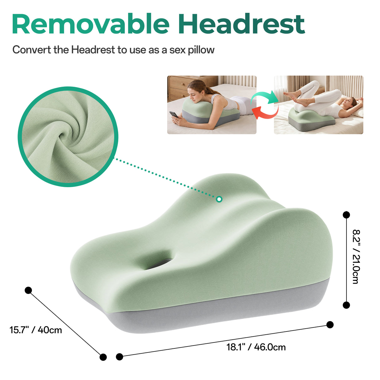 27° Ergonomic Memory Foam Support Pillow for Couples