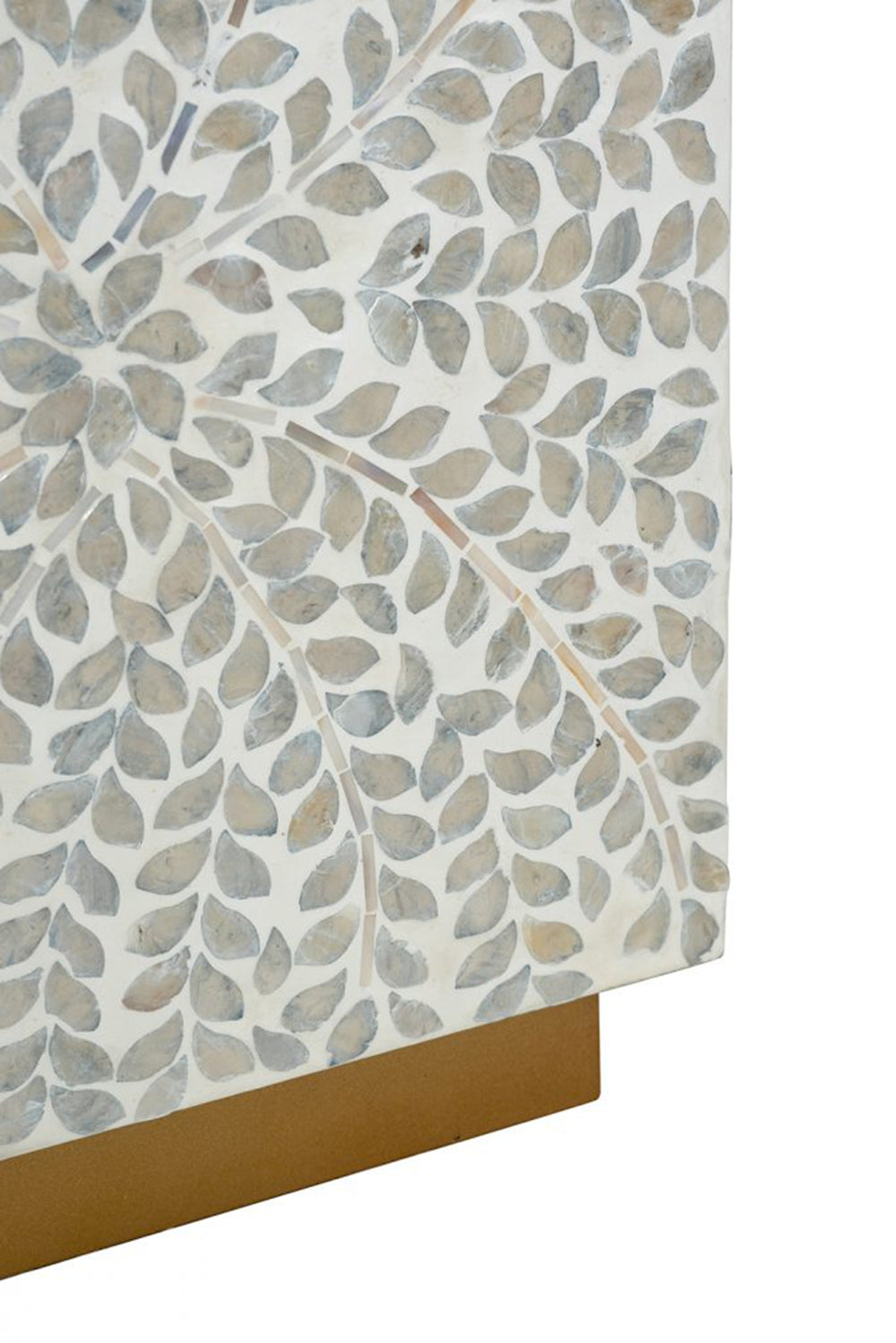 14x14x18" Square Accent Stool with Capiz Shell Finish