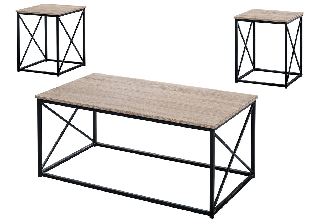 3 Pieces Table Set, Coffee, End, Side, Accent - Brown / Black - Best Buy Furniture