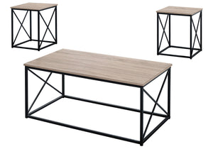 3 Pieces Table Set, Coffee, End, Side, Accent - Brown / Black - Best Buy Furniture